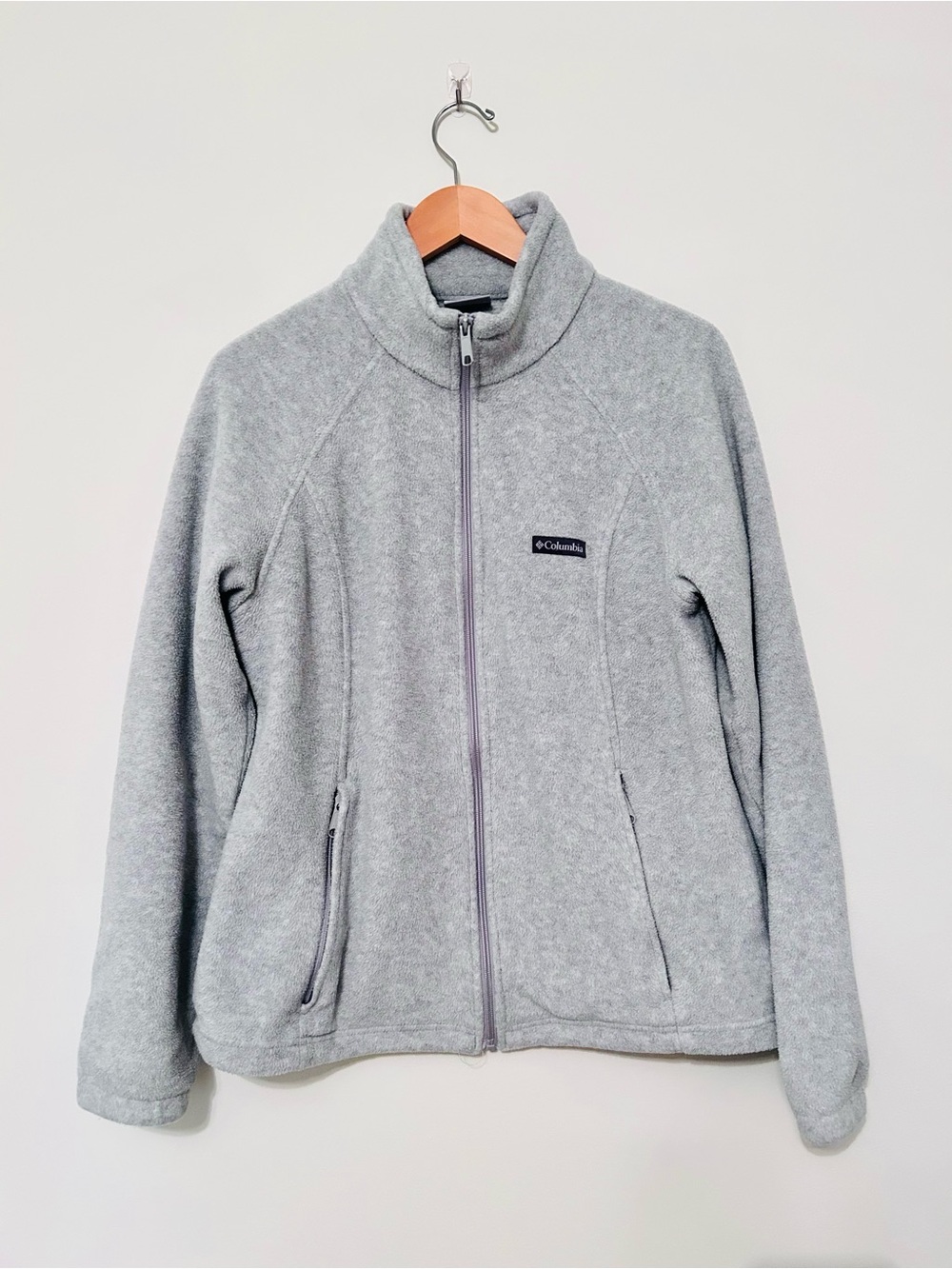 Columbia Light Gray Full-Zip Fleece Jacket